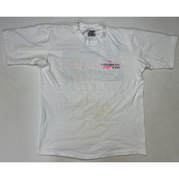 VINTAGE Caribbean Style 1989 Graphic T-shirt Men Large Art USA 80s Single Stitch - Picture 5 of 11